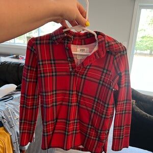 New without tags Little Sleepies Red Plaid Button-Down Shirt